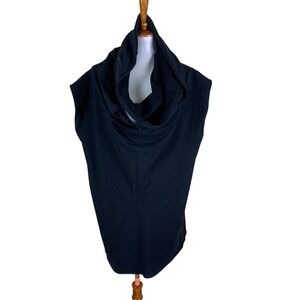 MDNT 45 Black Sleeveless Cowl Neck Stretch Tunic Top Womens Medium